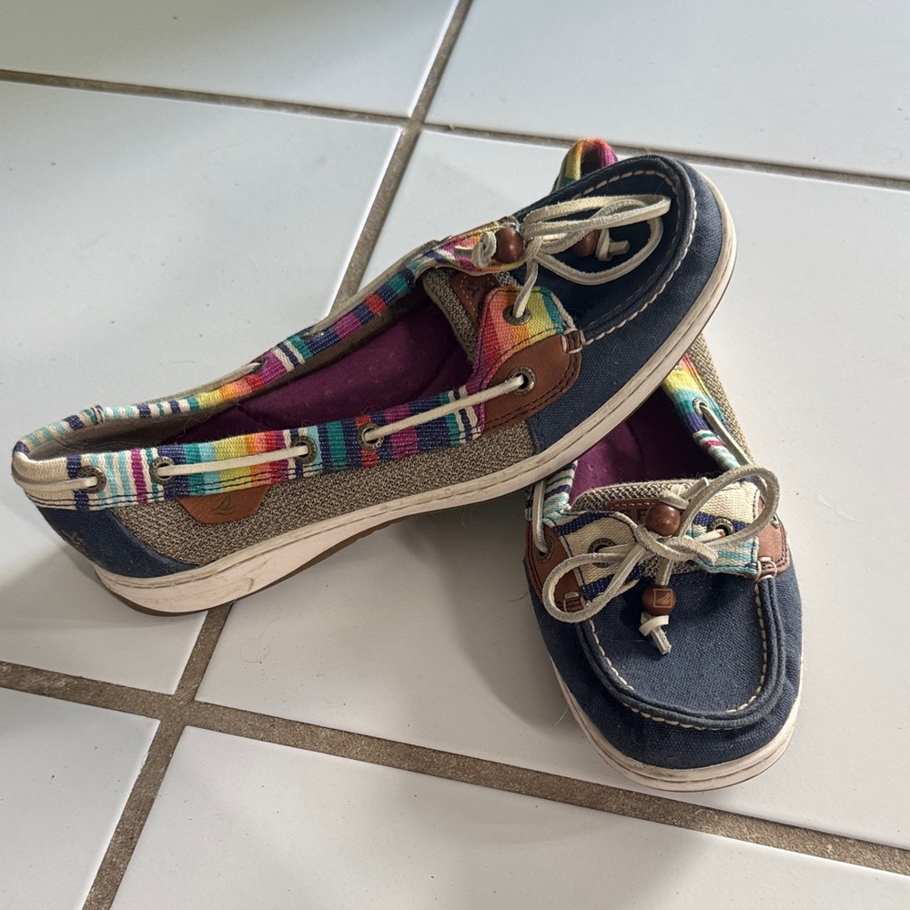 Sperry Women's Navy and Multicolor Boat Shoes
